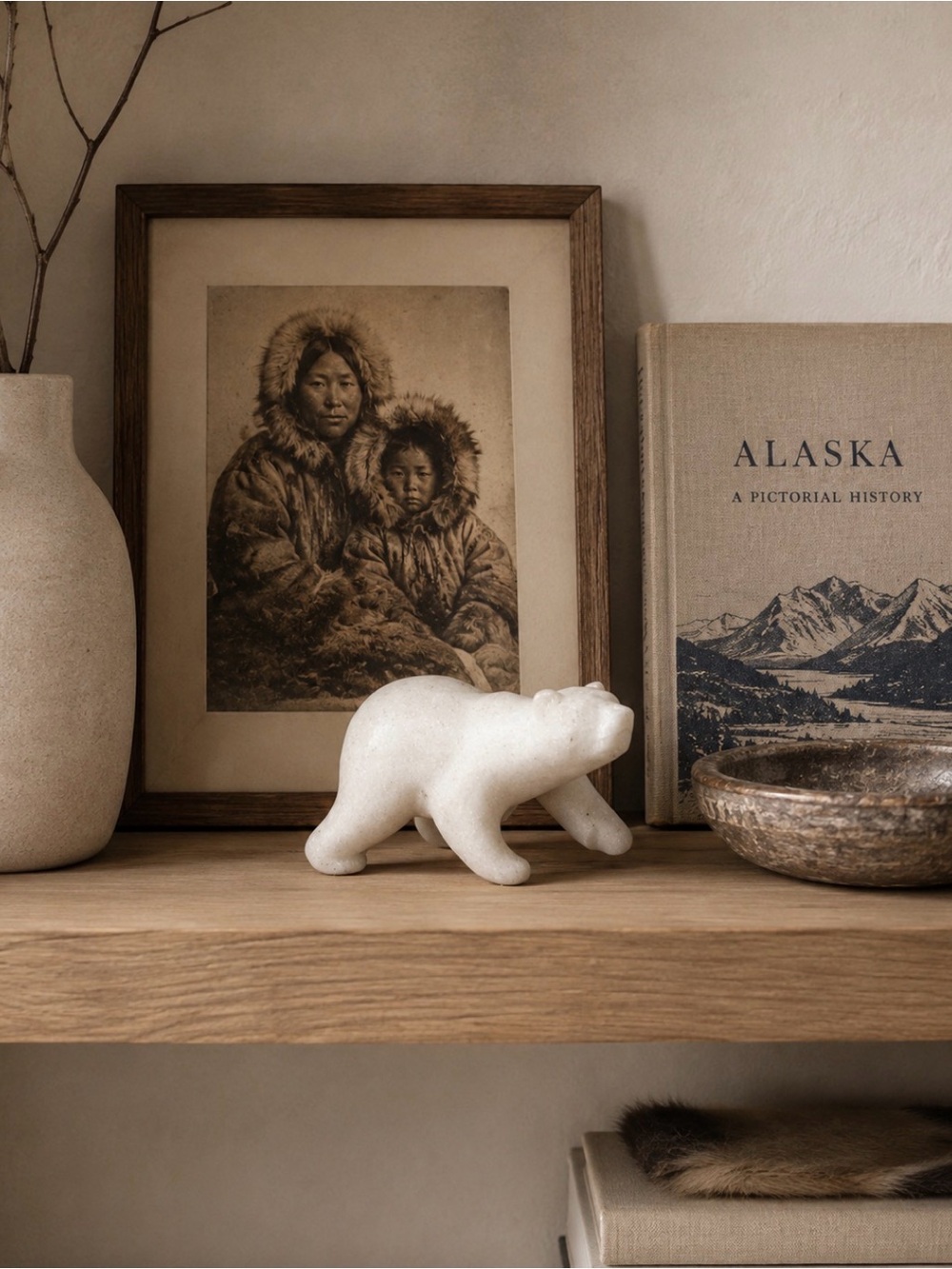 🎟️ $1 ADD ON with Bundle $20+ Hand carved marble speckled white polar bear